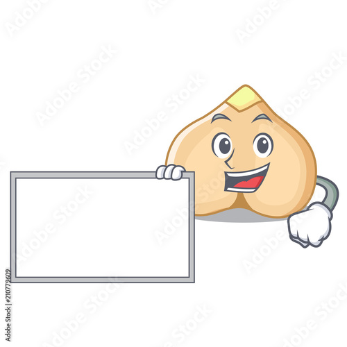 With board chickpeas character cartoon style