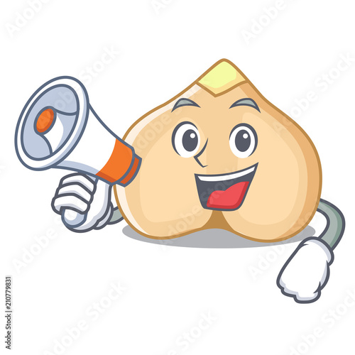 With megaphone chickpeas character cartoon style