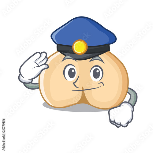 Police chickpeas character cartoon style