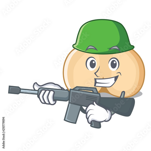 Army chickpeas character cartoon style