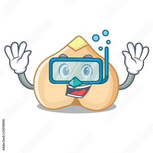 Diving chickpeas character cartoon style