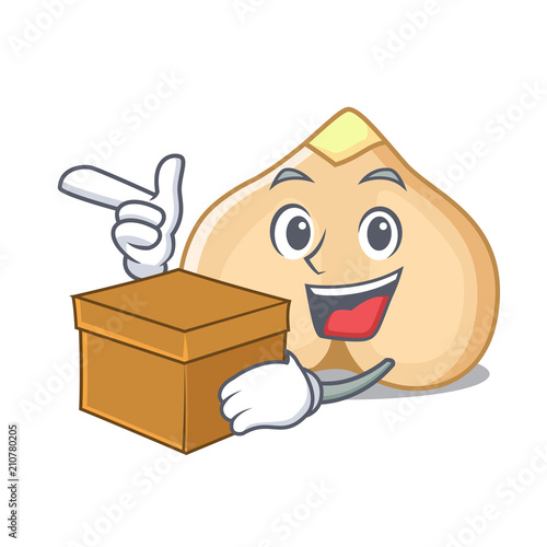 With box chickpeas character cartoon style