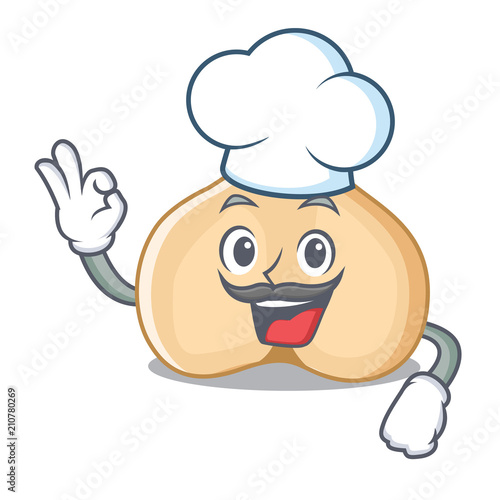 Chef chickpeas character cartoon style