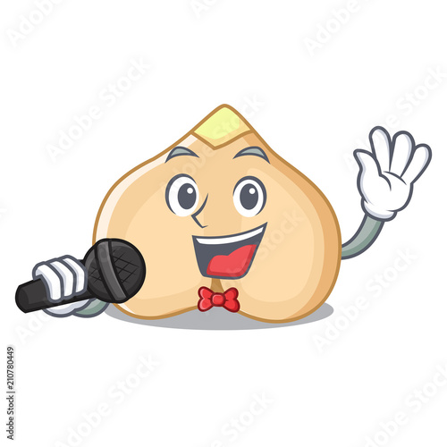 Singing chickpeas mascot cartoon style