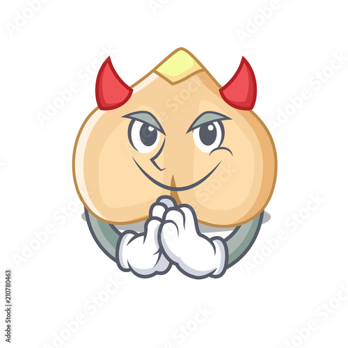Devil chickpeas mascot cartoon style