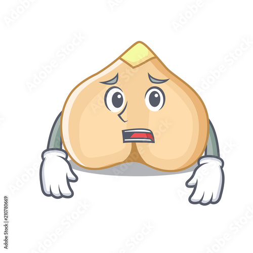Afraid chickpeas mascot cartoon style