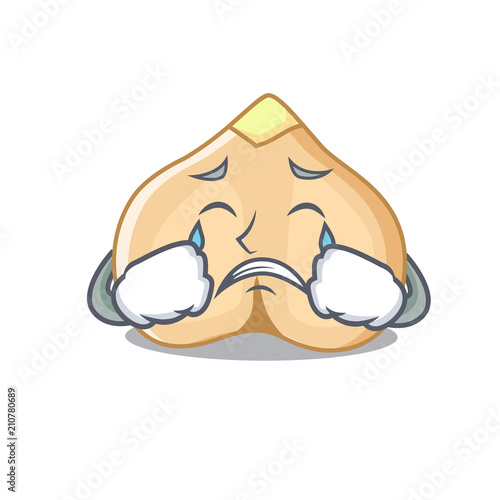 Crying chickpeas mascot cartoon style