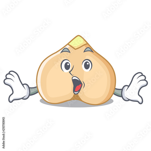 Surprised chickpeas mascot cartoon style