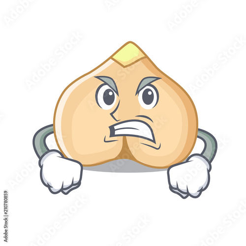 Angry chickpeas mascot cartoon style