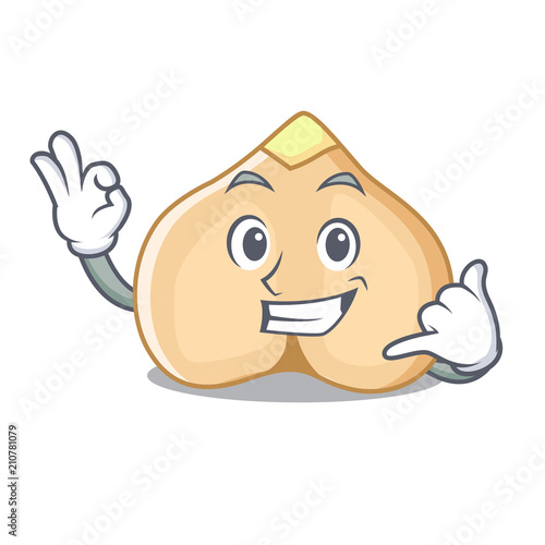 Call me chickpeas mascot cartoon style