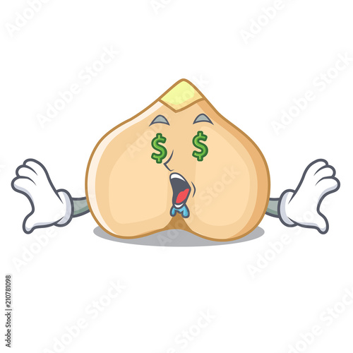 Money eye chickpeas mascot cartoon style