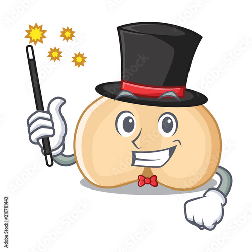 Magician chickpeas mascot cartoon style
