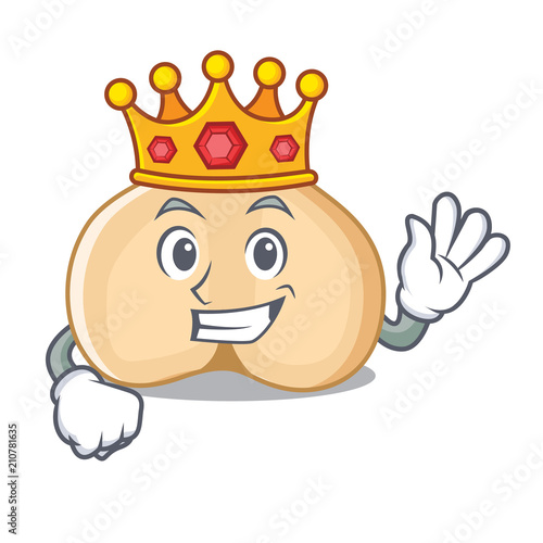 King chickpeas mascot cartoon style