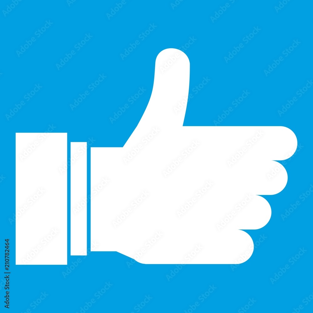 Thumb up sign in simple style isolated on white background vector illustration Thumb up sign in simple style isolated on white background vector illustration