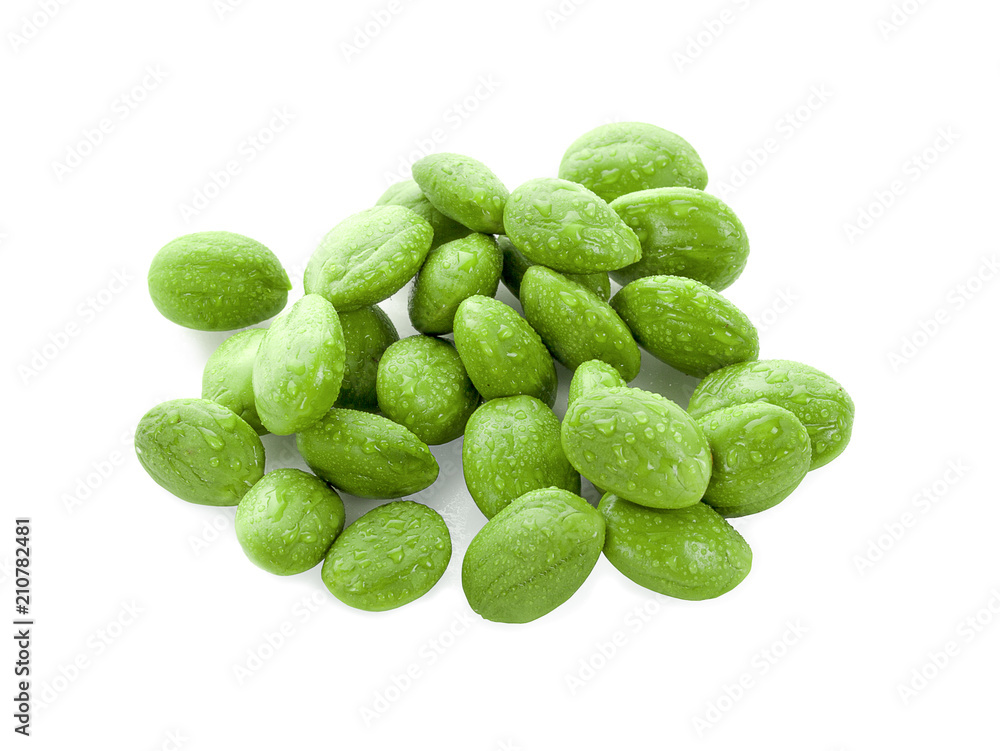 Parkia speciosa seeds or bitter bean on white background Parkia speciosa seeds or bitter bean on white background