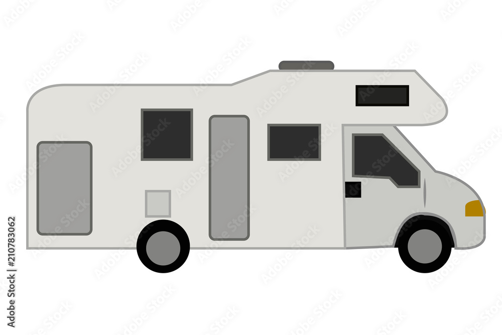 Naklejka premium Autocaravana sobre fondo blanco.