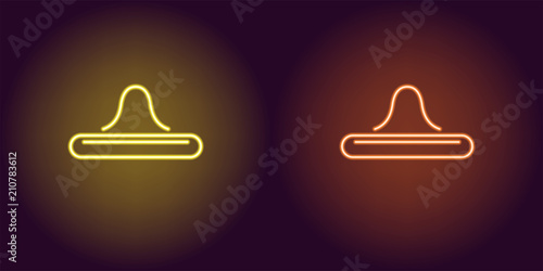 Neon icon of Yellow and Orange Condom