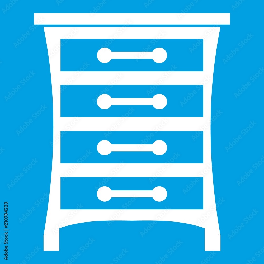 Chest of drawers in simple style isolated on white background vector illustration Chest of drawers in simple style isolated on white background vector illustration