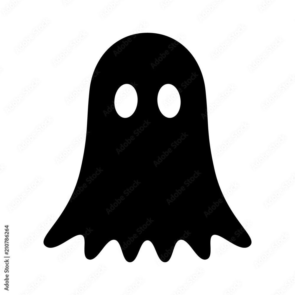 Ghost, phantom or apparition haunting Halloween flat vector icon for holiday apps and websites Ghost, phantom or apparition haunting Halloween flat vector icon for holiday apps and websites