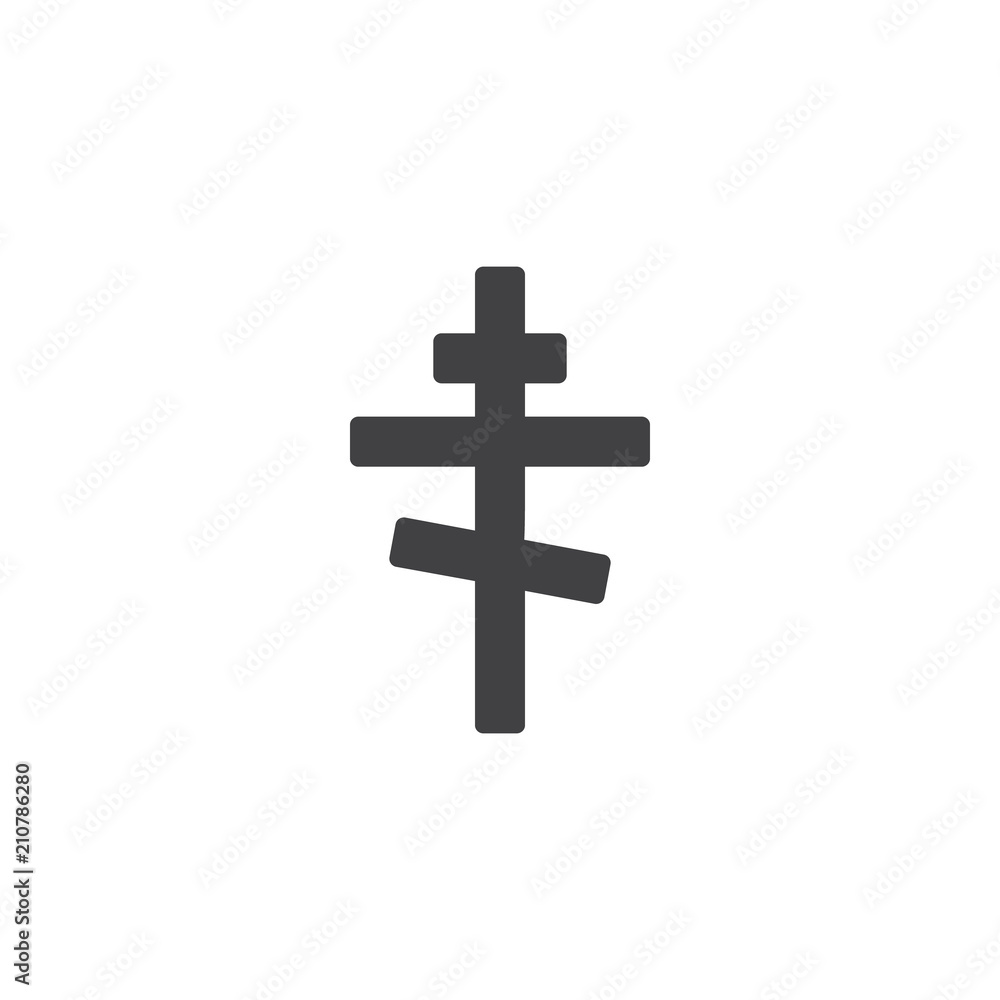 Orthodox religion cross vector icon. filled flat sign for mobile concept and web design. Christian Cross simple solid icon. Symbol, logo illustration. Pixel perfect vector graphics