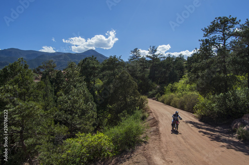 Dirt bike on a mountain path