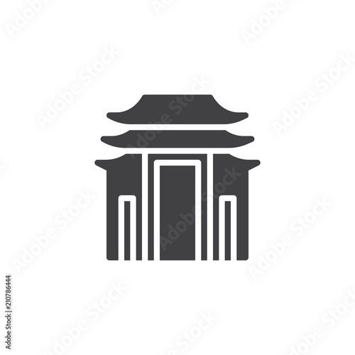 Pagoda building vector icon. filled flat sign for mobile concept and web design. Shinto building simple solid icon. Symbol, logo illustration. Pixel perfect vector graphics