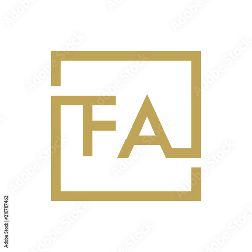 two letter logo line square FA TO FZ