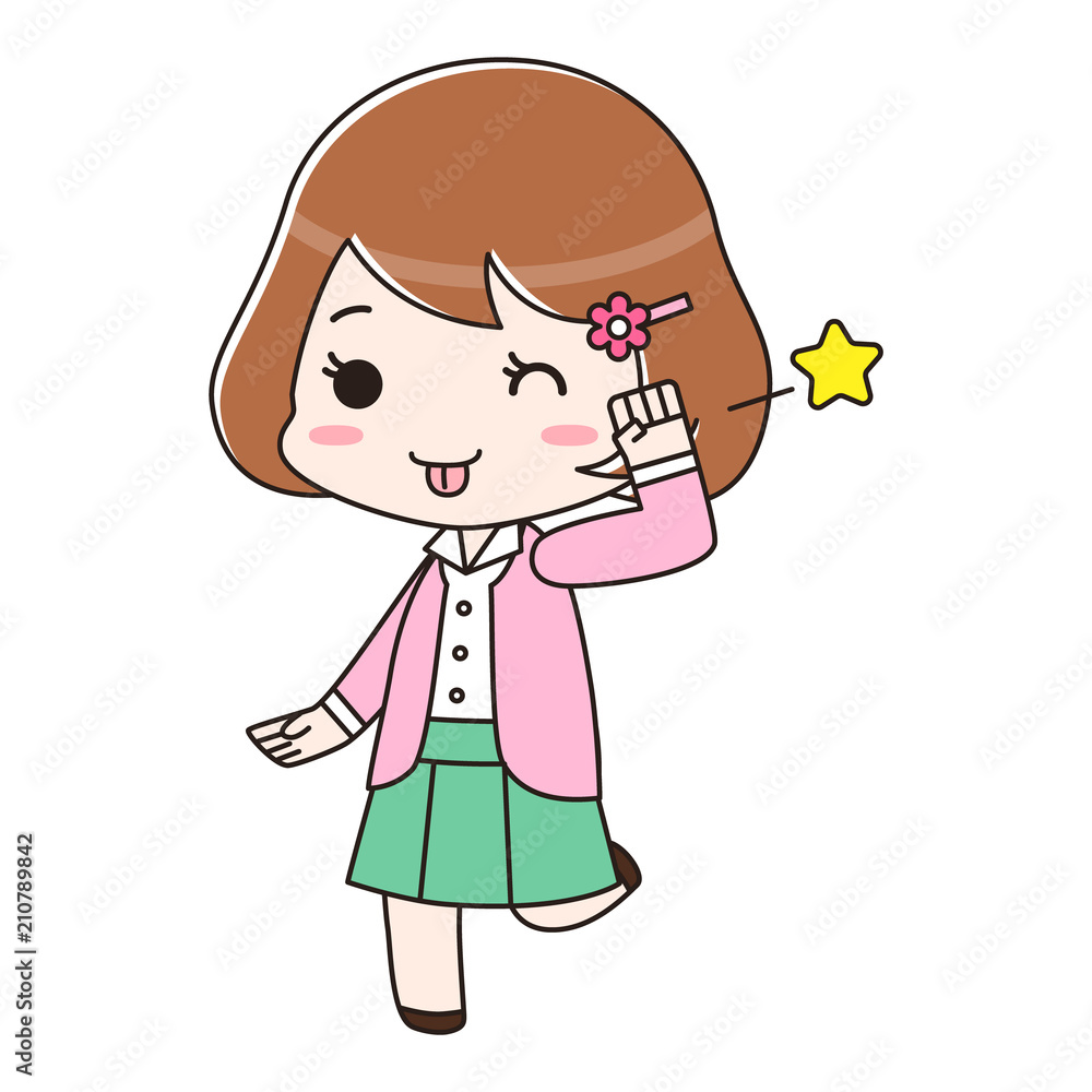 オフィスカジュアルの女性 てへぺろ オフィスカジュアルの女性 てへぺろ