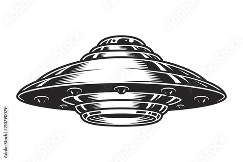 Vintage UFO spaceship concept