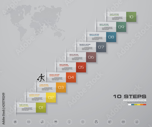 10 Steps staircase Infographic element for presentation. EPS 10.