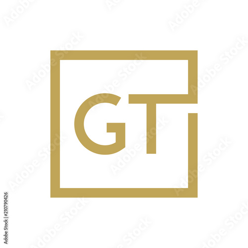 two letter logo line square GA TO GZ