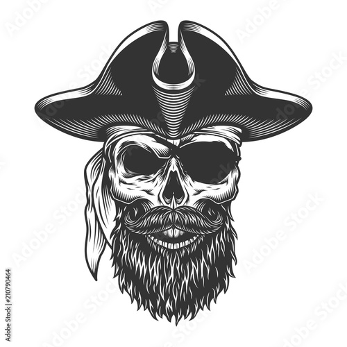 Monochrome vintage skull