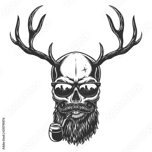 Monochrome vintage skull