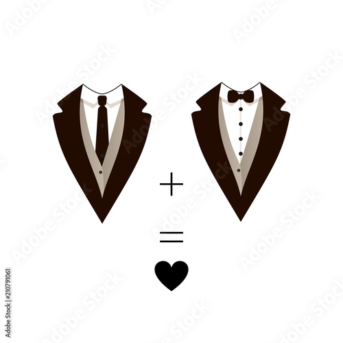 Vector Gay Couple Concept Flat Graphic Art Isolated on White Background, LGBT.