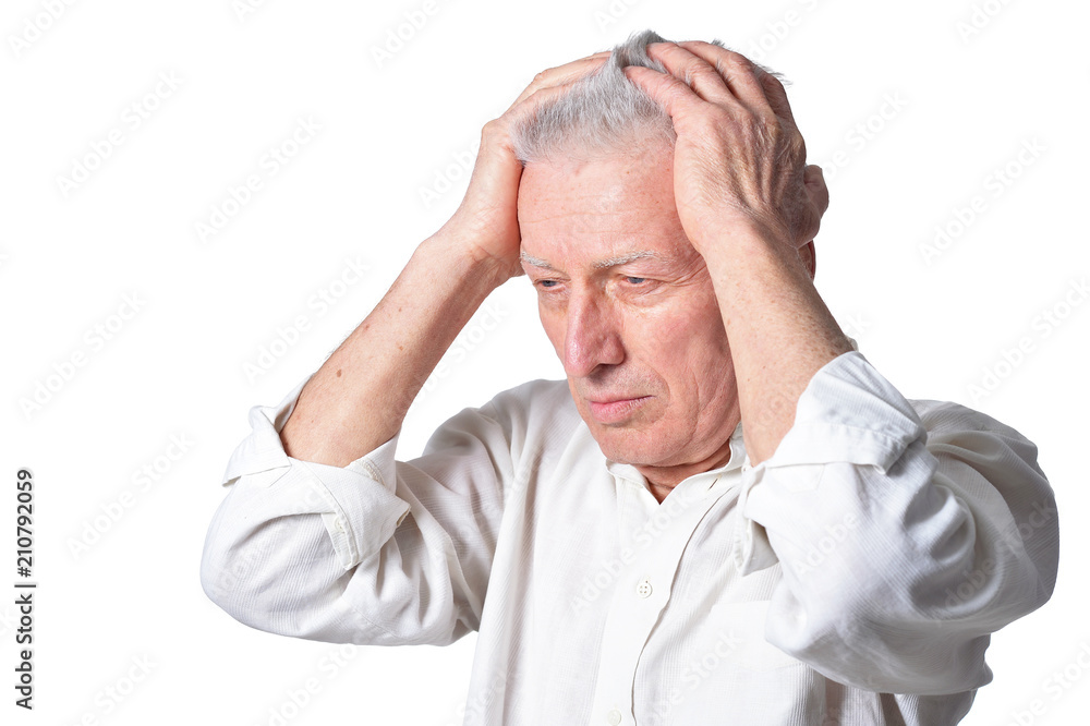 upset senior man in casual clothing posing upset senior man in casual clothing posing