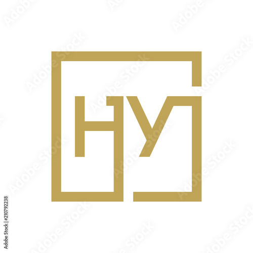 two letter logo line square HA TO HZ