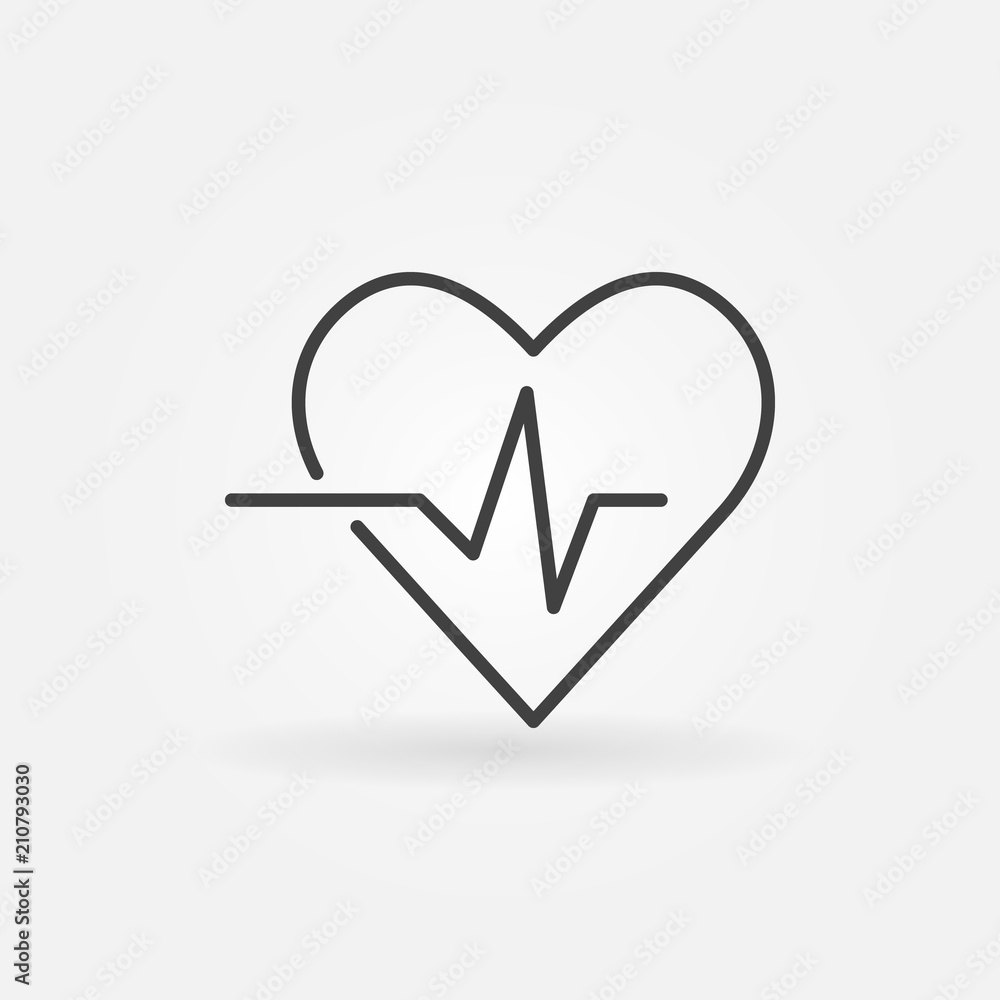 Heartbeat vector icon - heart rate linear symbol or logo Heartbeat vector icon - heart rate linear symbol or logo