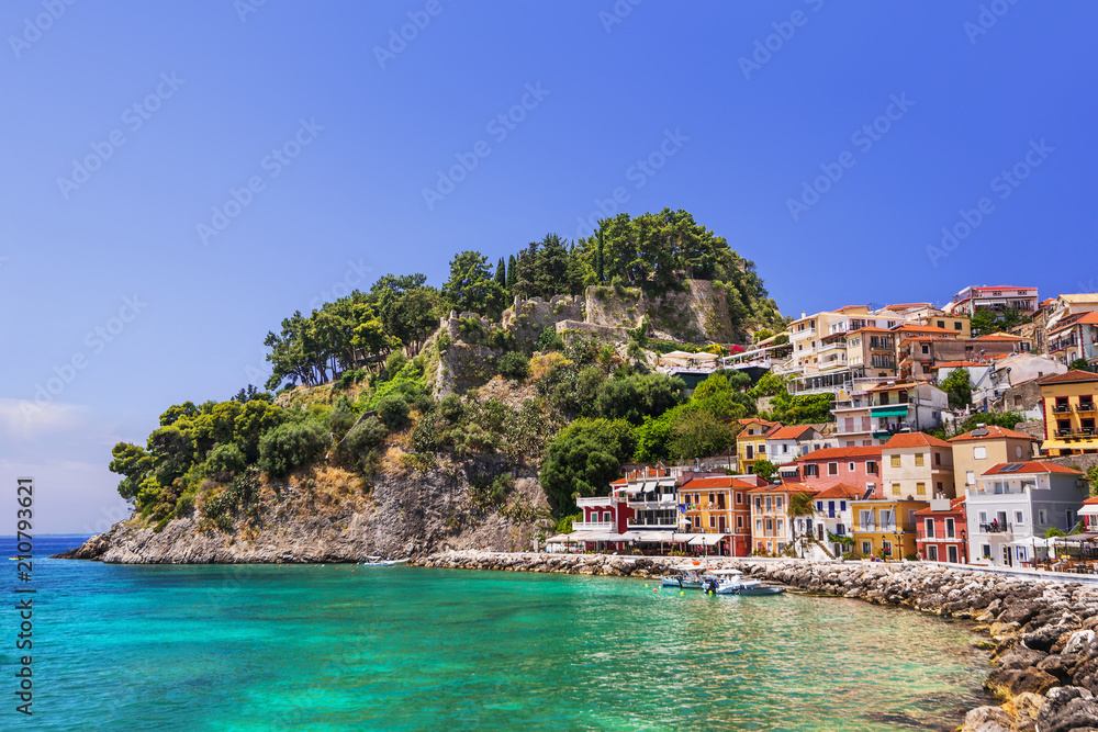 Naklejka premium Parga, Greece, Beautiful Greek fishing village