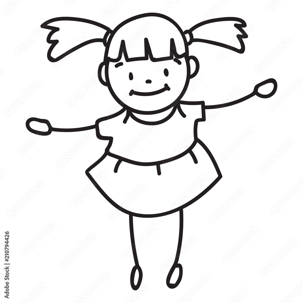 hand drawing cartoon character happy kid hand drawing cartoon character happy kid
