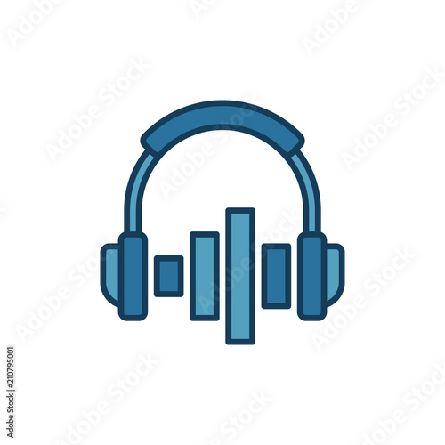 On-ear headphones with equalizer vector icon or symbol