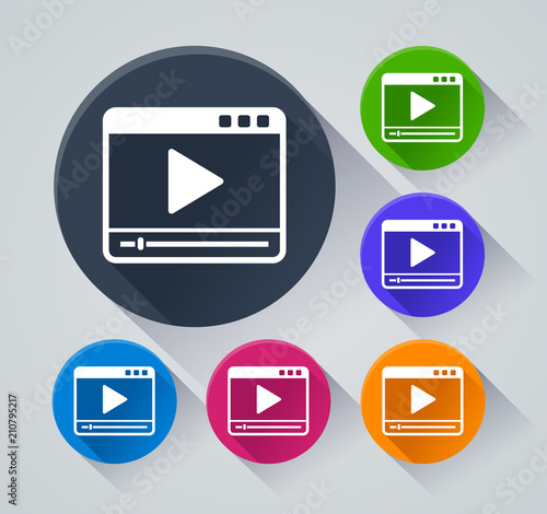 Free Download video player icons with shadow - GFXLoad