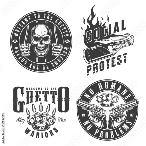 Set of gangster emblems