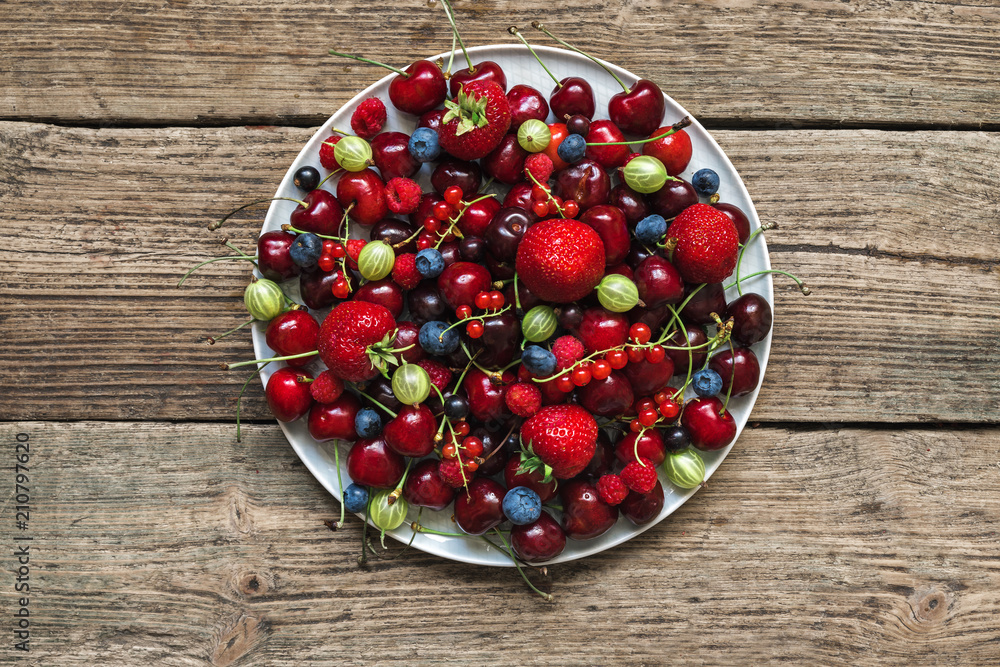 mix of various summer berries. antioxidants, detox diet, organic fruits mix of various summer berries. antioxidants, detox diet, organic fruits