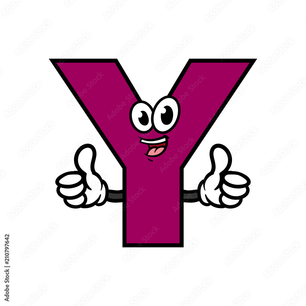 Cartoon Letter Y Character Stock Vector | Adobe Stock