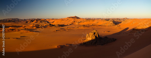 Sunrise view to Tin Merzouga dune  Tassili nAjjer national park  Algeria