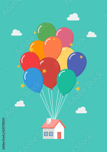Balloon house vector illustration