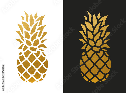 Fototapeta Złoty kształt ananasa