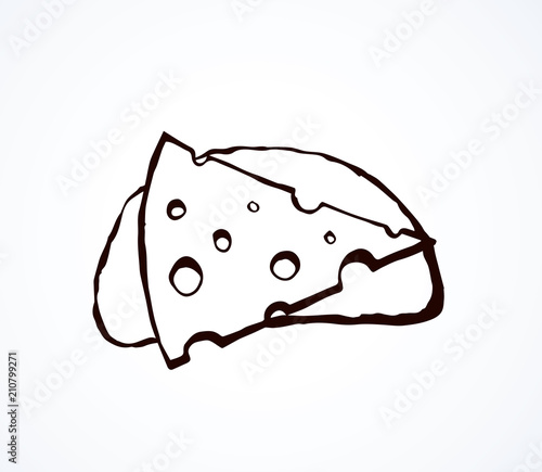 Piece of loaf. Vector drawing