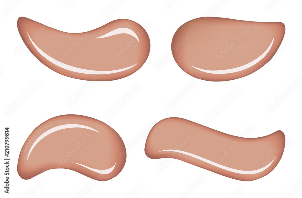 Fototapeta premium White skin cosmetic cream vector drops