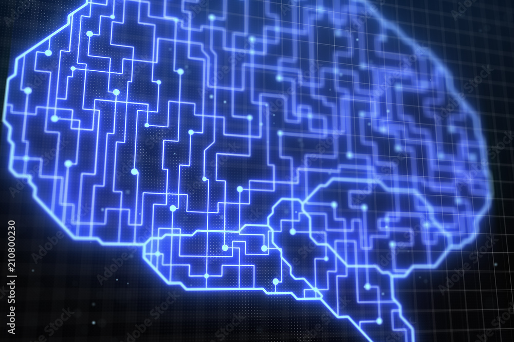 Fototapeta premium Abstract circuit brain backdrop
